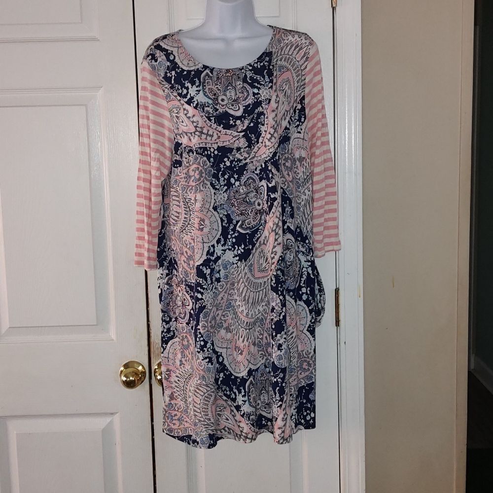 Honey Me  multi print dress  Sz XL